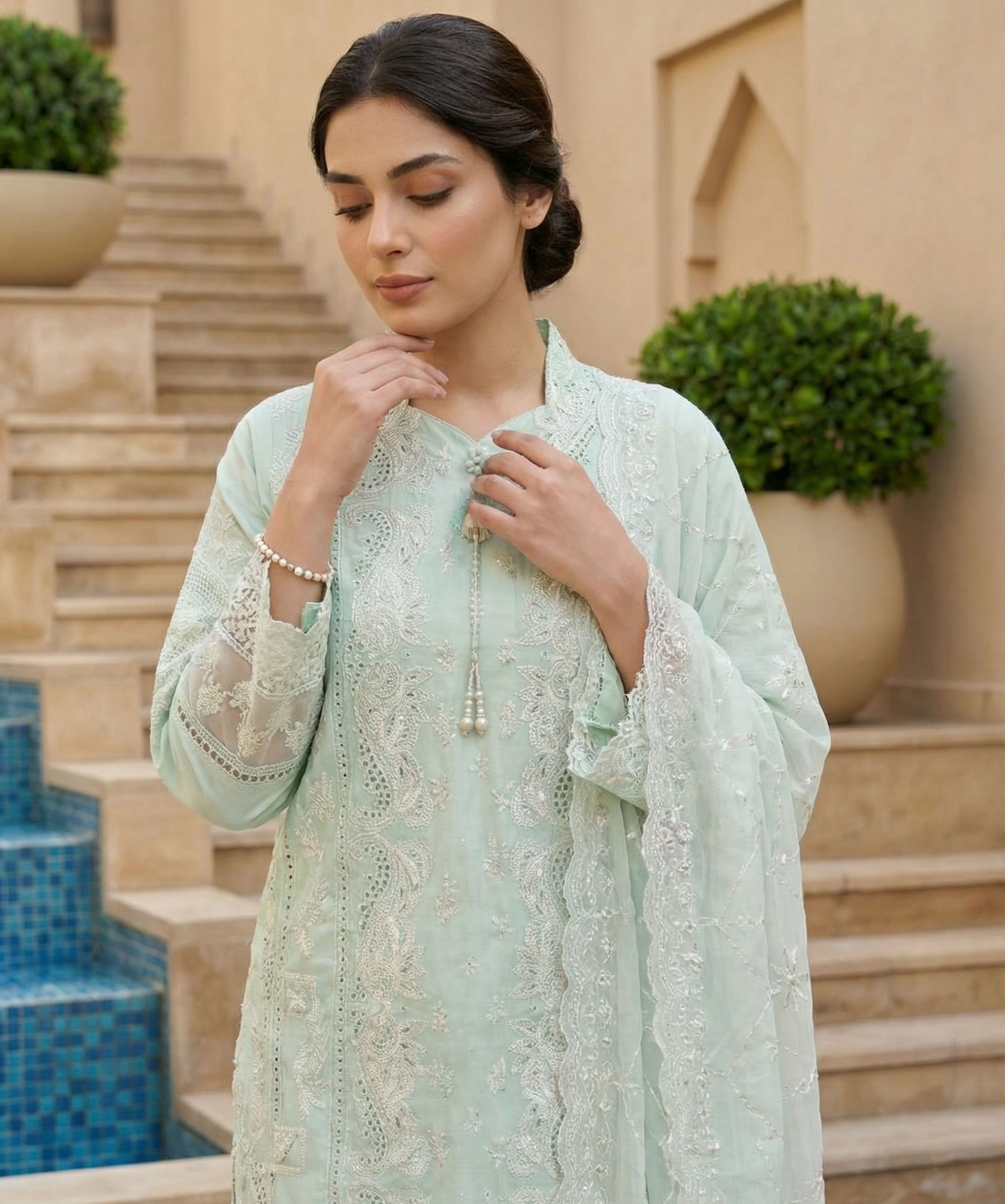 Bin Saeed Premium Embroidered Lawn 3PC