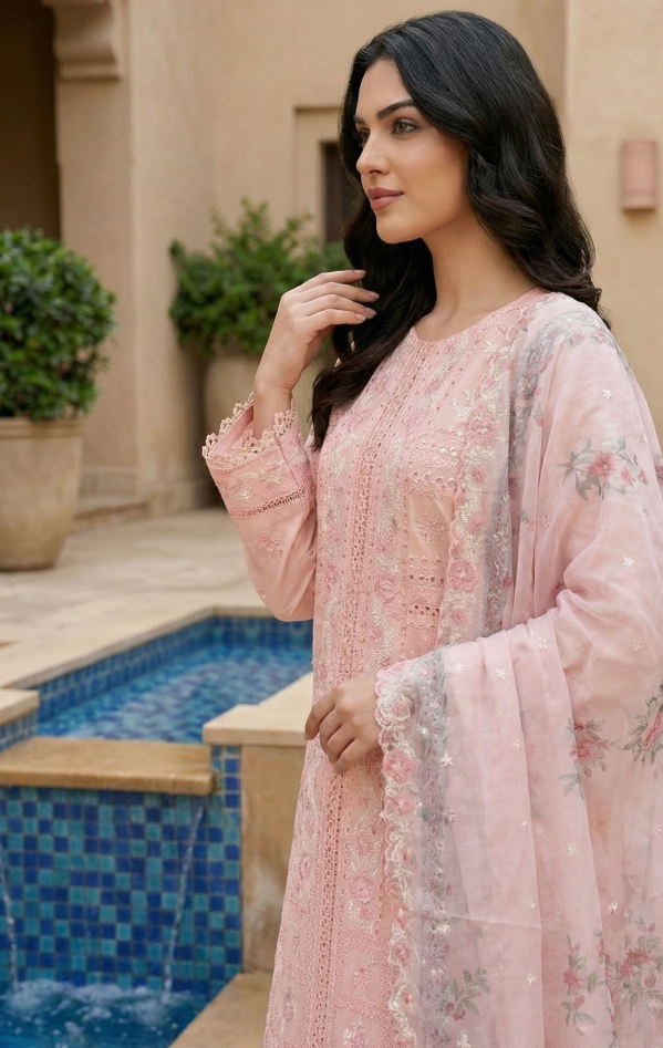 Bin Saeed Premium Embroidered Lawn 3PC