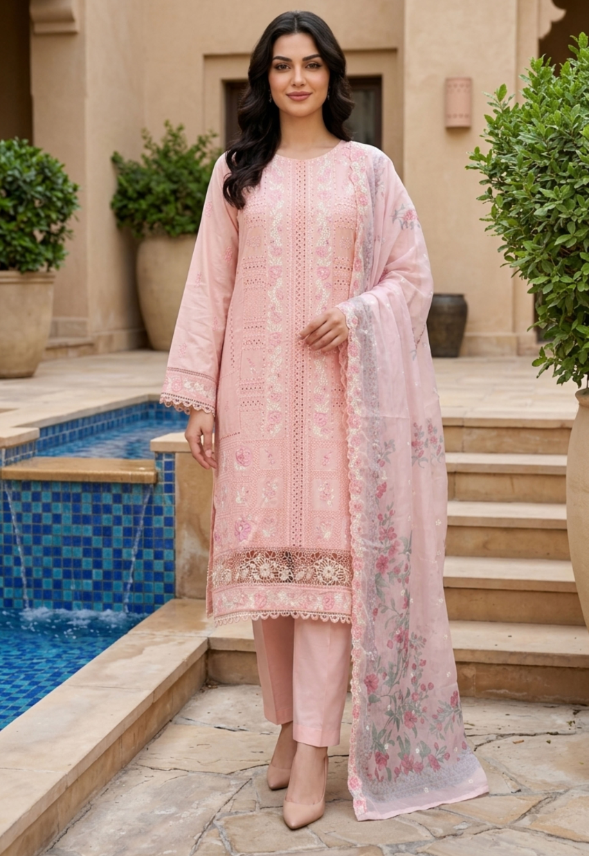 Bin Saeed Premium Embroidered Lawn 3PC