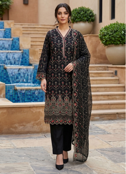 Bin Saeed Premium Embroidered Lawn 3PC