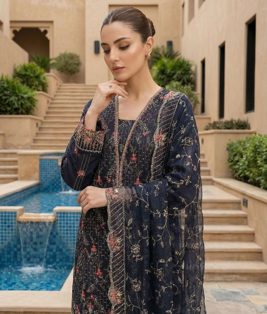 Bin Saeed Premium Embroidered Lawn 3PC
