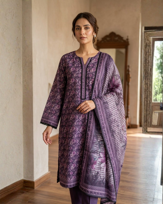 Bin Saeed Digital Printed Lawn 3PC
