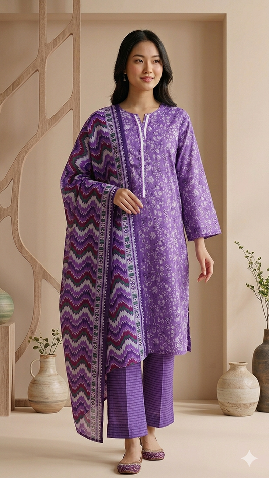 Bin Saeed Digital Printed Lawn 3PC