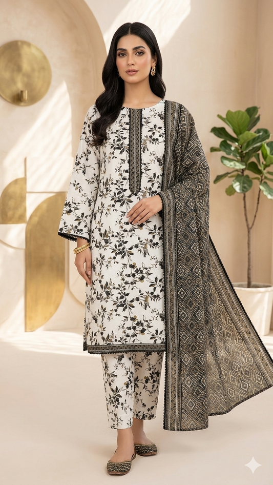 Bin Saeed Digital Printed Lawn 3PC