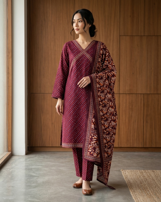 Bin Saeed Digital Printed Lawn 3PC