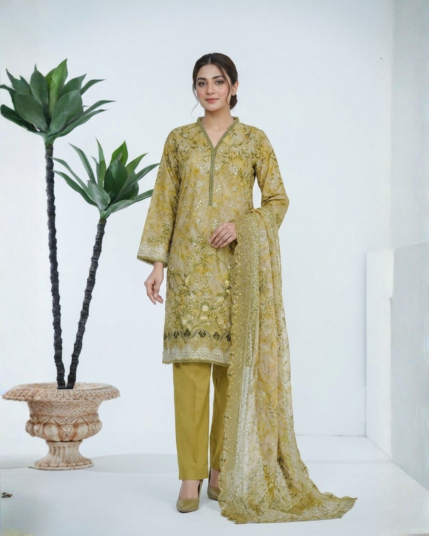 Bin Saeed Laserkari Emb Lawn 3PC
