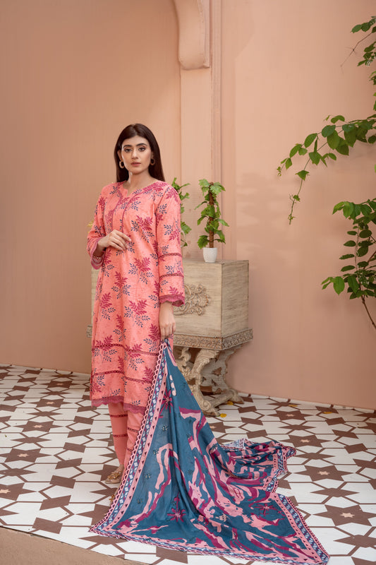 Afsanah Print Emb Lawn-3PC