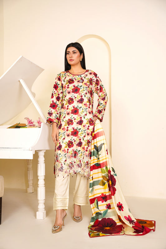 Embroidered Linen 3PC