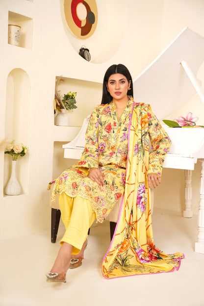 Mirari | Embroidered | Linen-3PC