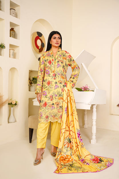 Mirari | Embroidered | Linen-3PC