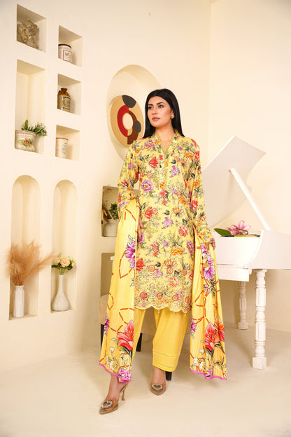 Mirari | Embroidered | Linen-3PC