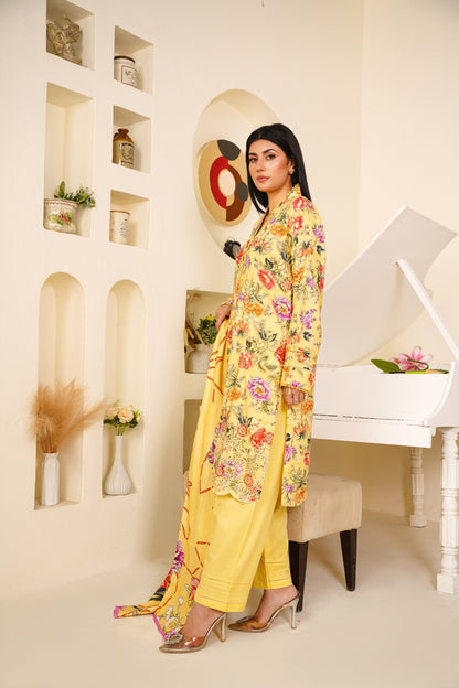 Mirari | Embroidered | Linen-3PC