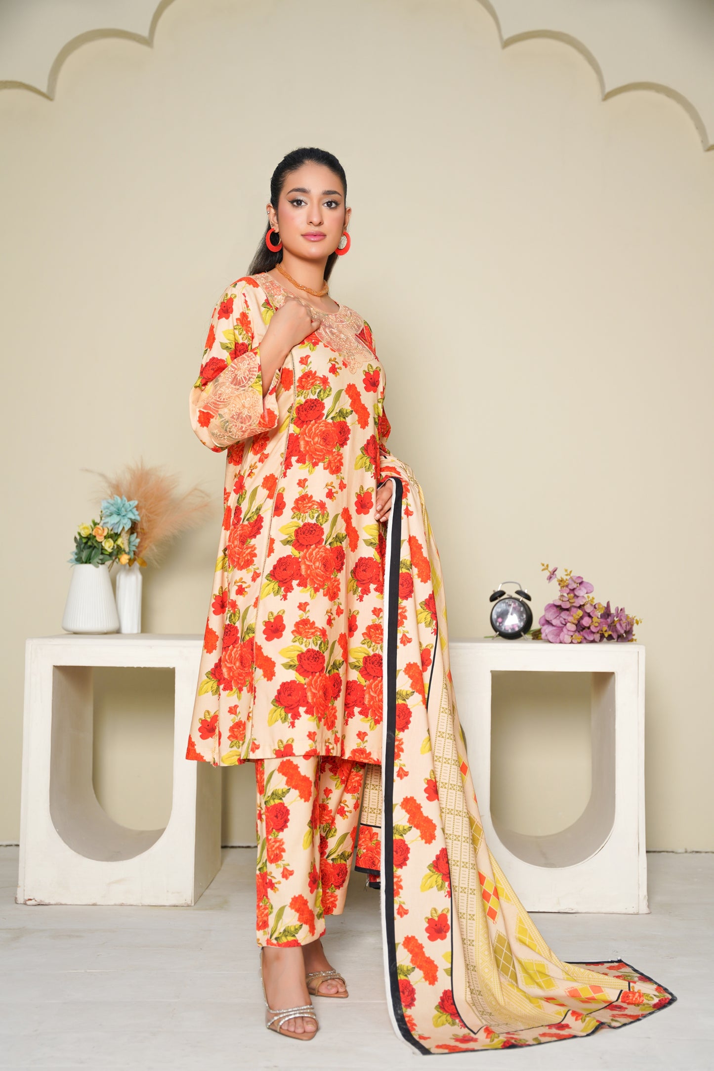 Embroidered Linen 3PC