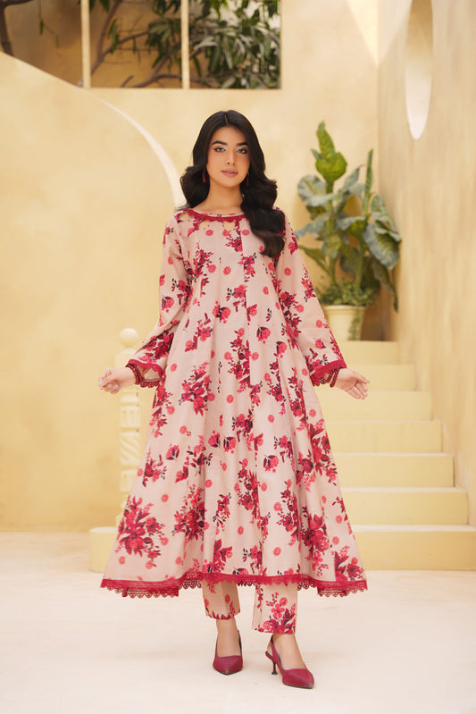 Mirari Frock | Printed Khaddar | Co_Ords