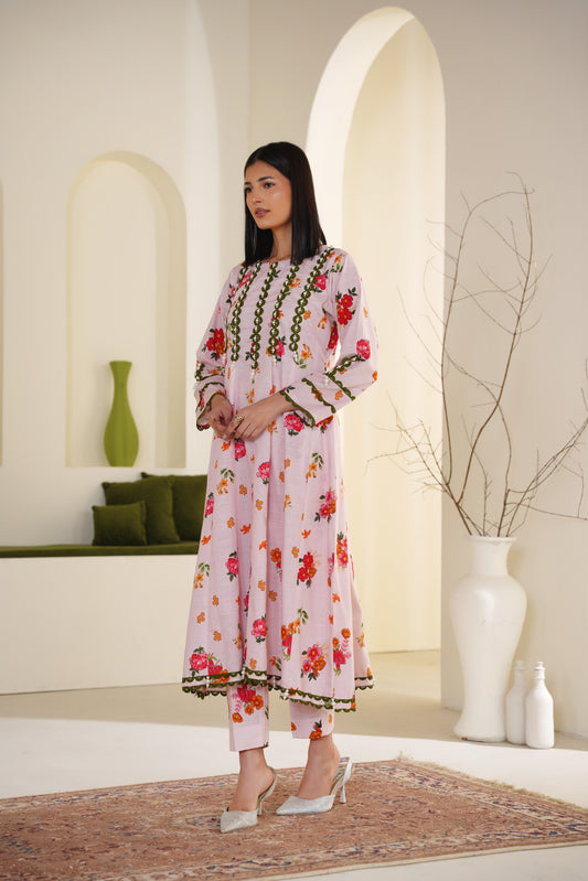 Mirari Frock | Printed Khaddar | Co-Ords