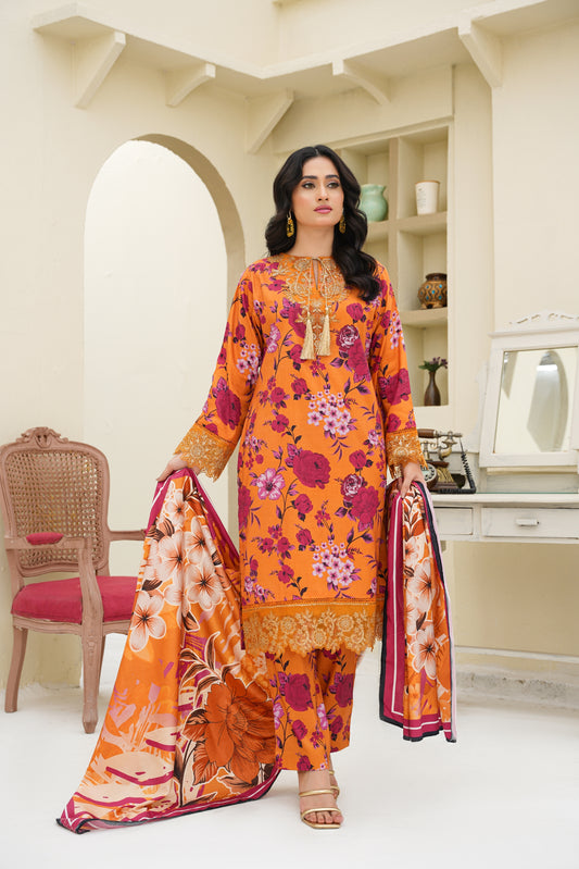 Embroidered Linen 3PC