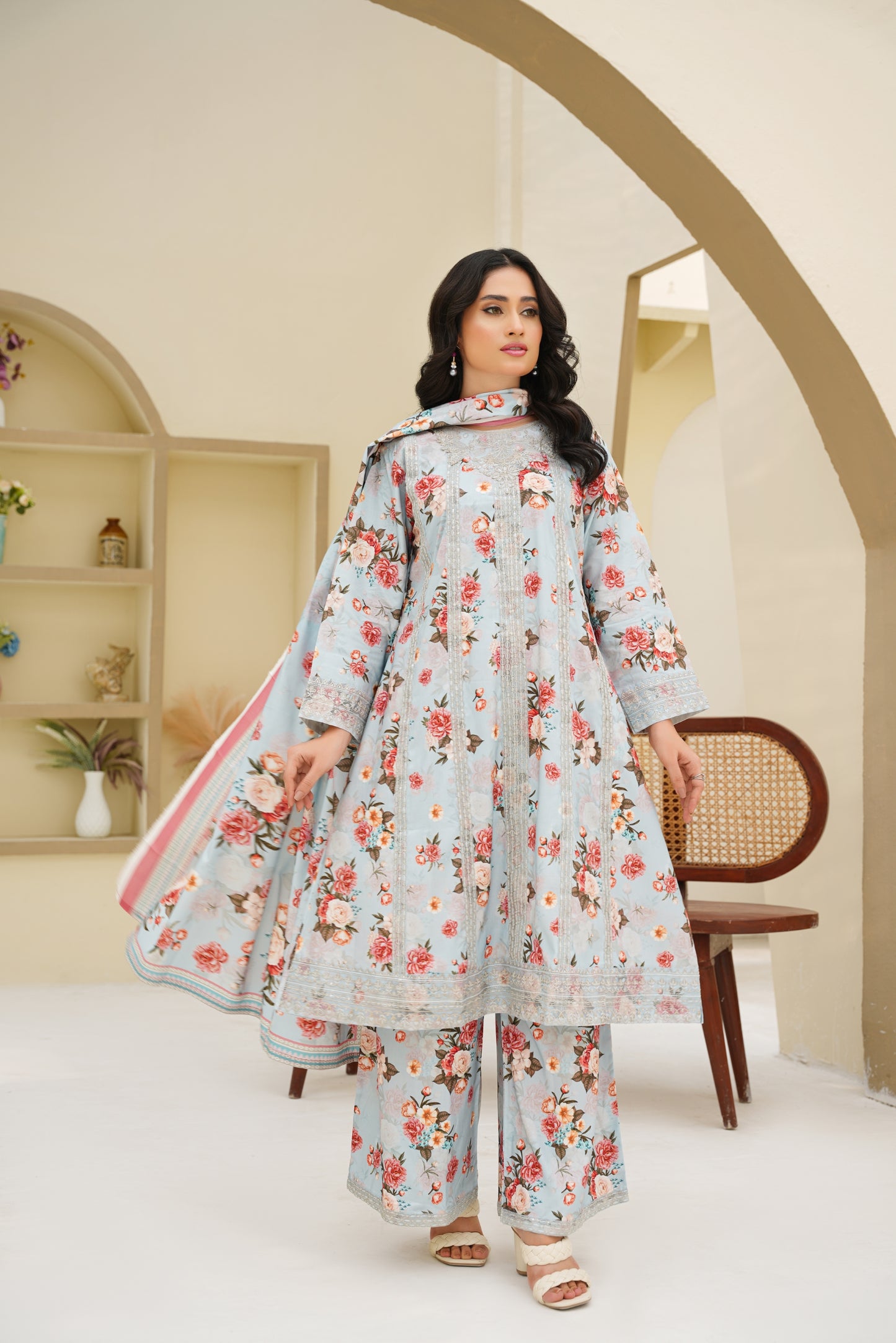 Embroidered Linen 3PC