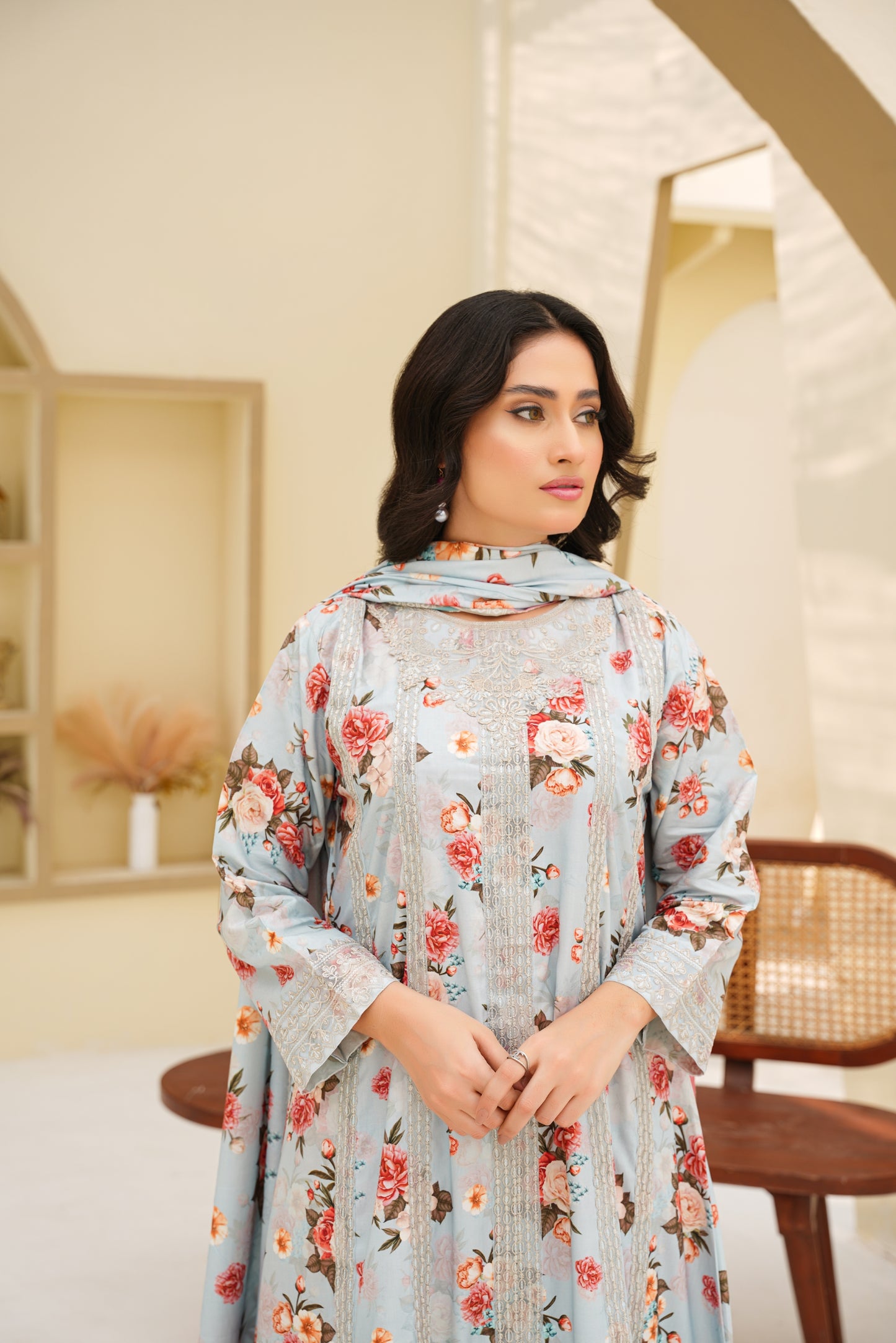 Embroidered Linen 3PC