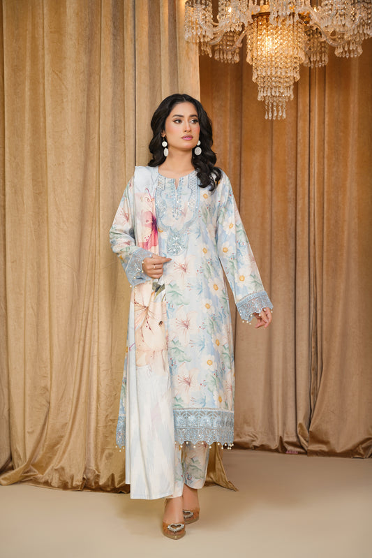 Embroidered Linen 3PC
