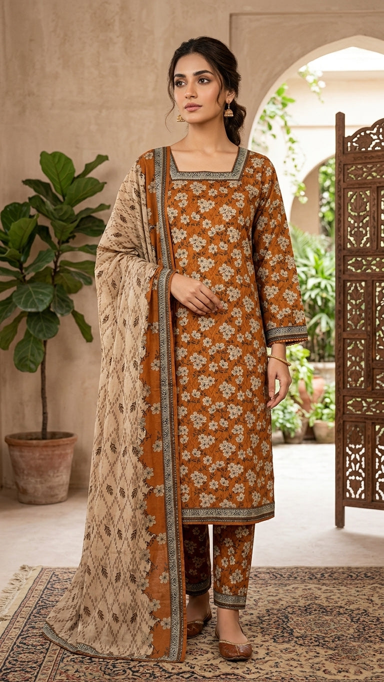 Bin Saeed Digital Printed Lawn 3PC