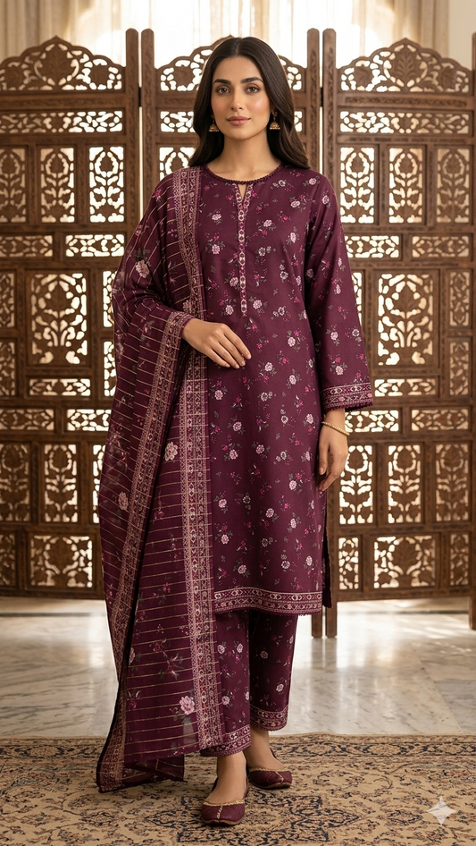Bin Saeed Digital Printed Lawn 3PC