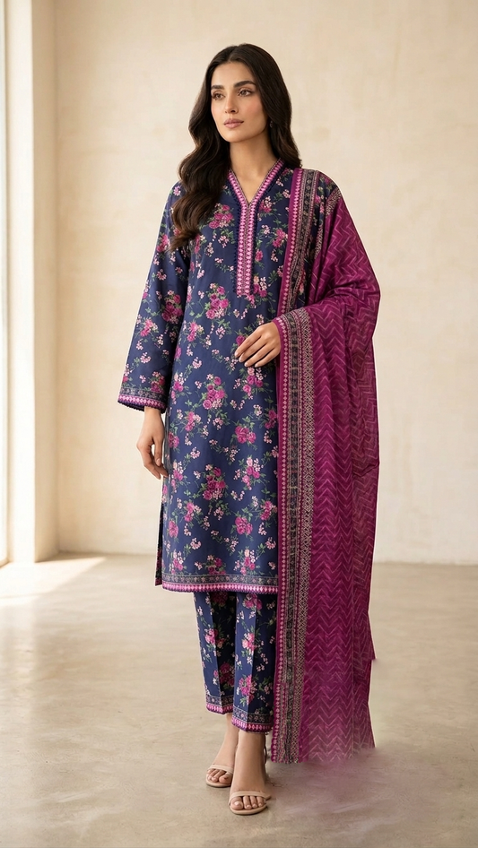 Bin Saeed Digital Printed Lawn 3PC