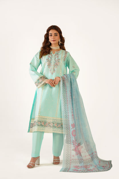 Anaya Noor Fancy Jacquard Cotton Emb 3PC