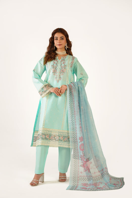 Anaya Noor Fancy Jacquard Cotton Emb 3PC
