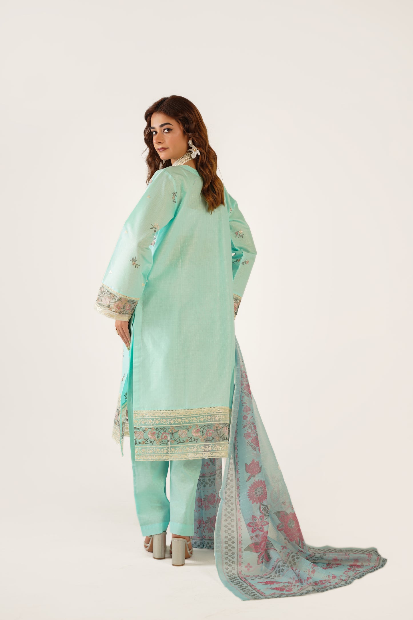 Anaya Noor Fancy Jacquard Cotton Emb 3PC