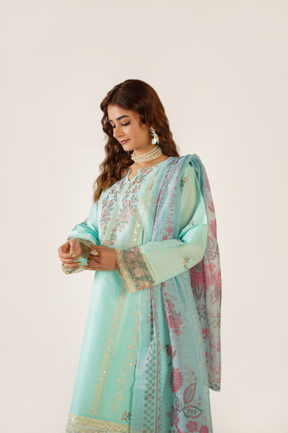 Anaya Noor Fancy Jacquard Cotton Emb 3PC