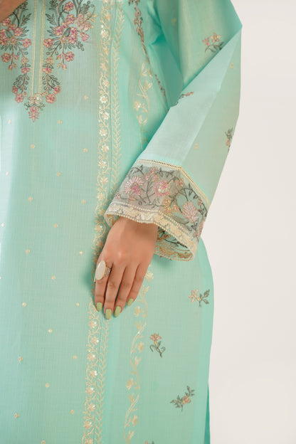 Anaya Noor Fancy Jacquard Cotton Emb 3PC