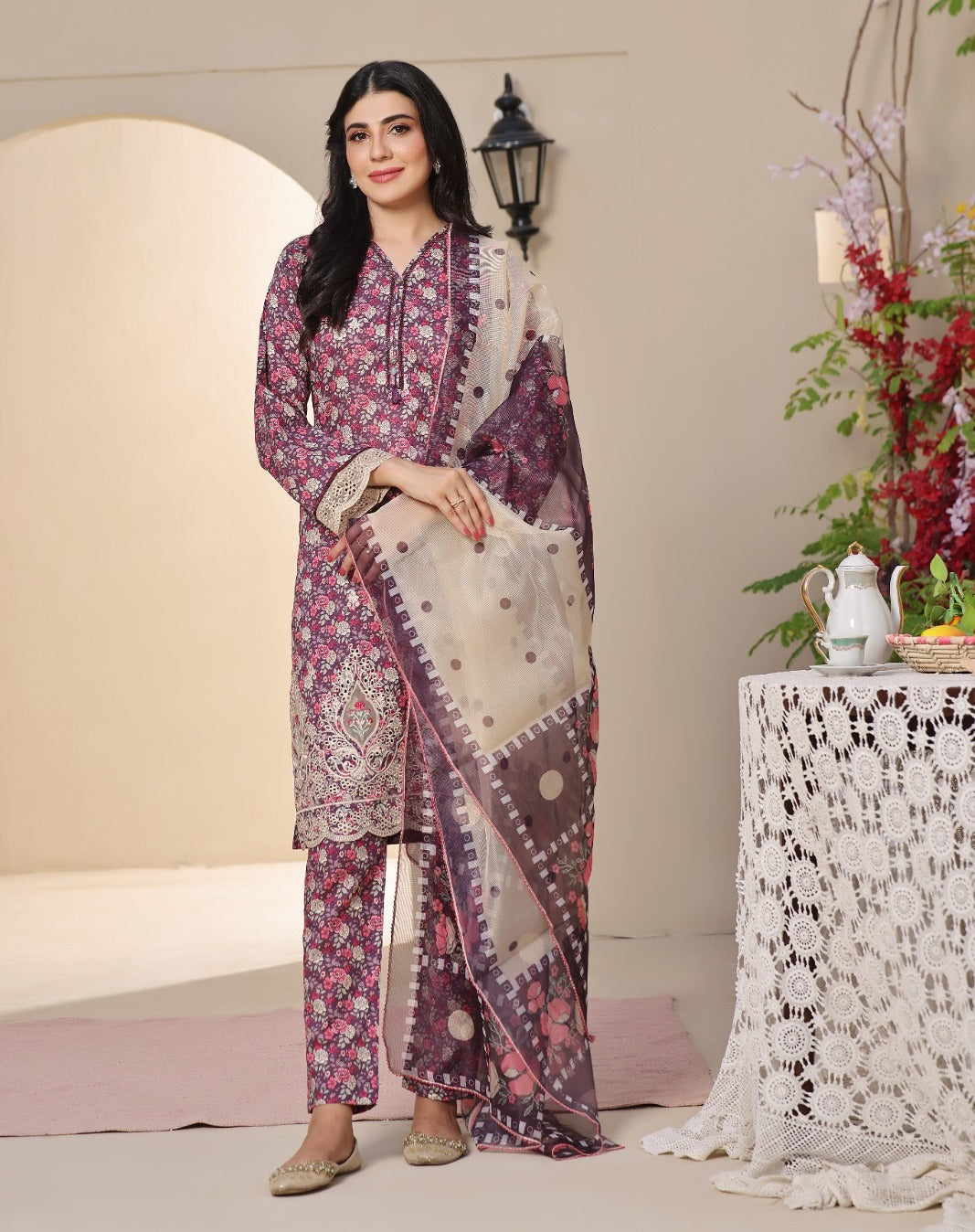 Dressline Emb Lawn-3PC