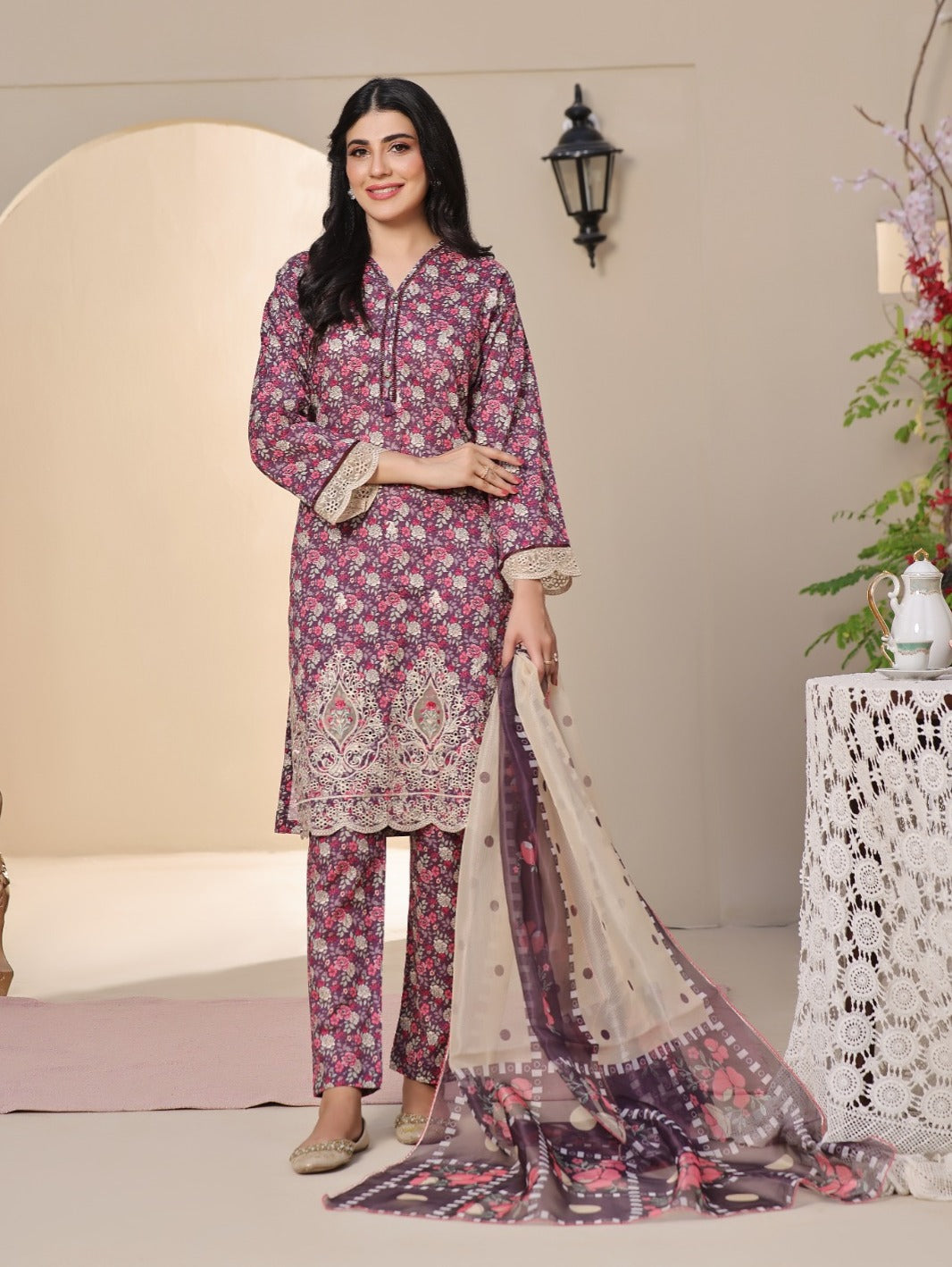 Dressline Emb Lawn-3PC
