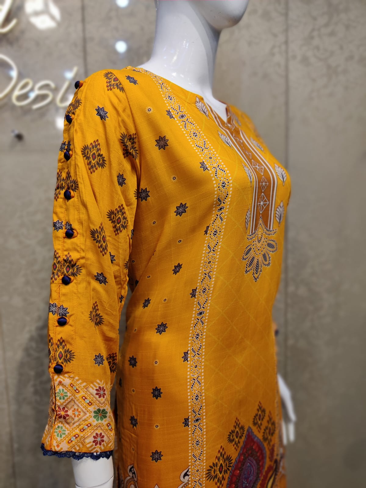 Print Slub Linen-2PC