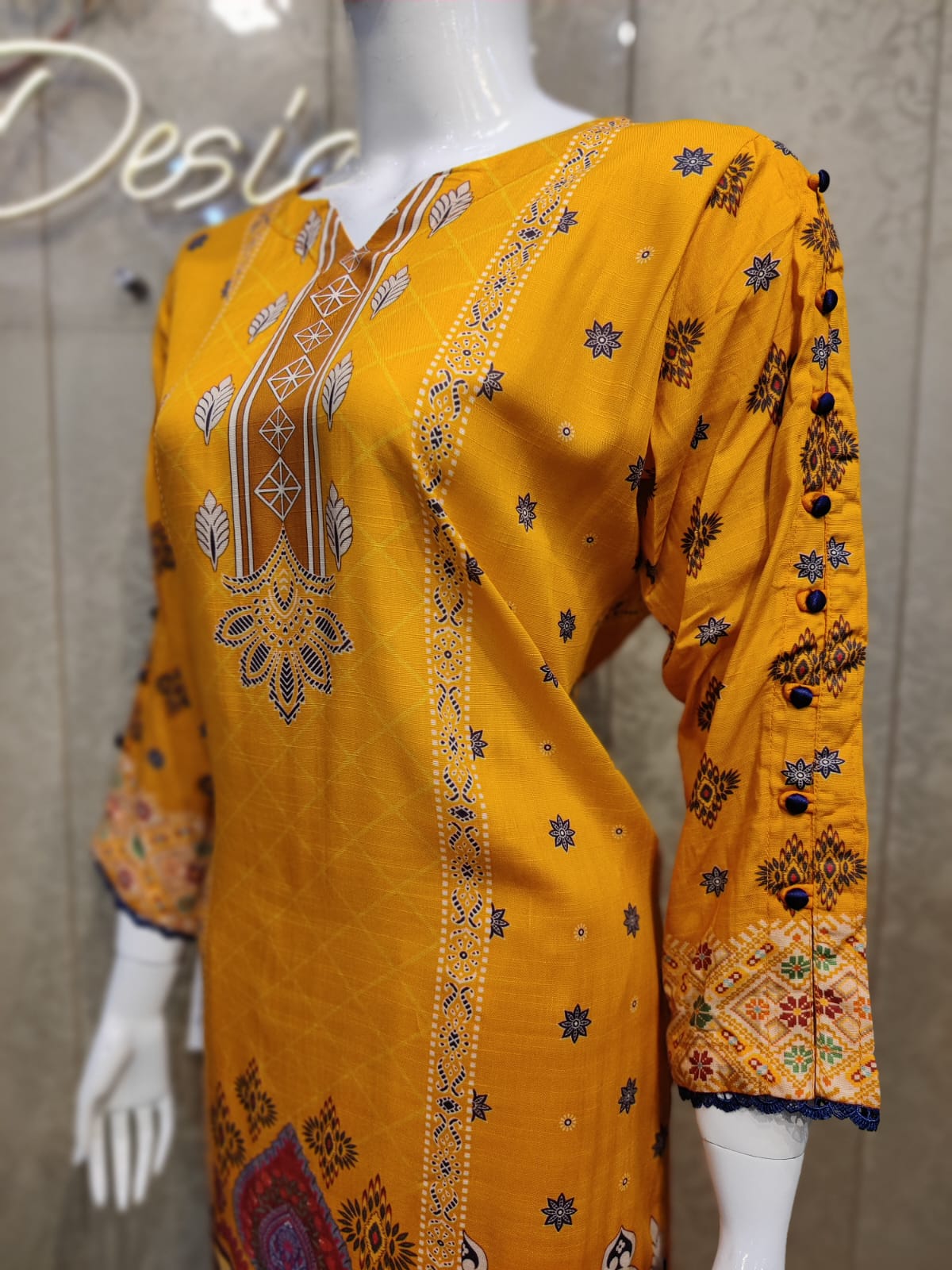 Print Slub Linen-2PC
