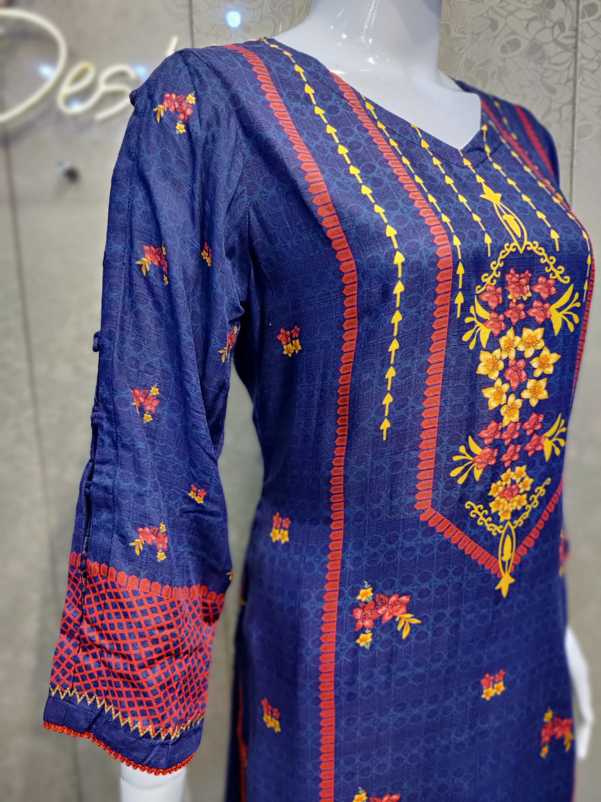Print Slub Linen-2PC
